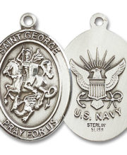 St. George - Navy Medal and Necklace