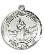 St. Joan Of Arc Round Medal and Necklace