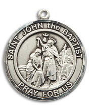 St. John The Baptist Round Medal and Necklace