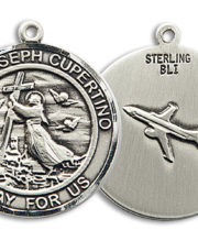 St. Joseph Of Cupertino Round Medal and Necklace