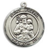 St. Joseph Round Medal and Necklace