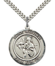 st matthew the apostle round medal