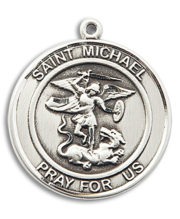St. Michael The Archangel Round Medal and Necklace
