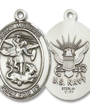 St. Michael - Navy Medal and Necklace