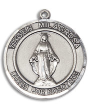 Virgen Milagrosa Round Medal and Necklace