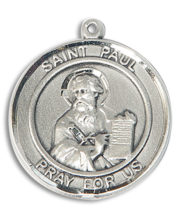 St. Paul The Apostle Round Medal and Necklace