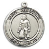 St. Peregrine Round Medal and Necklace