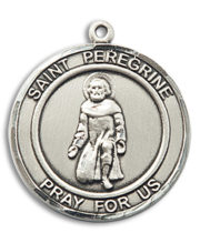 St. Peregrine Round Medal and Necklace