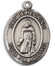 San Peregrino Medal and Necklace Spanish