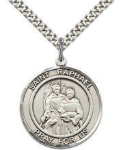 st raphael the archangel round medal