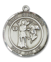 St. Sebastian Round Medal and Necklace
