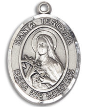 Santa Teresita Medal and Necklace Spanish