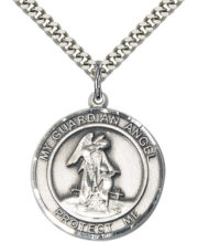 guardian angel round medal