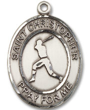 St. Christopher - Baseball Medal and Necklace