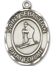 St. Sebastian - Skiing Medal and Necklace