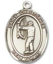 St. Christopher - Archery Medal and Necklace