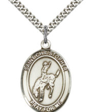 st christopher - rodeo medal