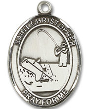 St. Christopher - Fishing Medal and Necklace
