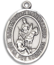 San Martin Caballero Medal and Necklace Spanish