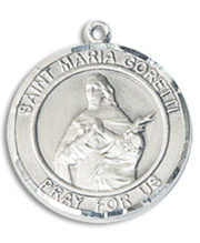 St. Maria Goretti Round Medal and Necklace