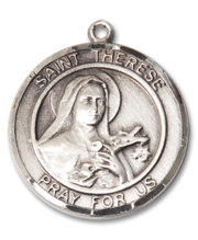 St. Therese Of Lisieux Round Medal and Necklace