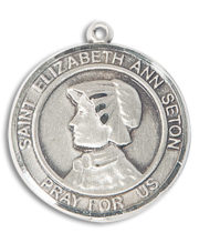 St. Elizabeth Ann Seton Round Medal and Necklace