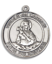Virgen Del Carmen Round Medal and Necklace