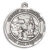 Virgen De Lourdes Round Medal and Necklace