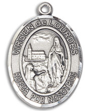 Virgen Del Lourdes Medal and Necklace