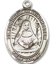 St. Edburga Of Winchester Medal and Necklace