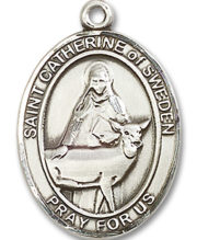 St. Catherine Of Sweden Medal and Necklace