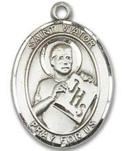 St. Viator Of Bergamo Medal and Necklace