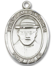 St. Damien Of Molokai Medal and Necklace