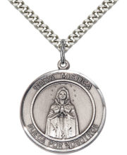 our lady rosa mystica round medal