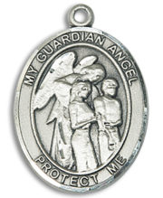Guardian Angel W - Children Medal and Necklace