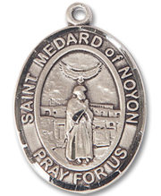 St. Medard Of Noyon Medal and Necklace