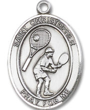St. Christopher - Tennis Medal and Necklace