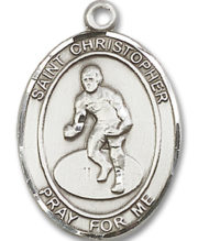 St. Christopher - Wrestling Medal and Necklace