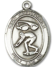 St. Christopher - Swimming Medal and Necklace