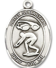 St. Sebastian - Swimming Medal and Necklace