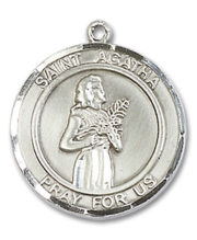 St. Agatha Round Medal and Necklace