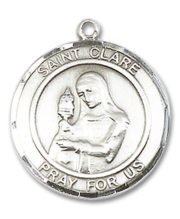 St. Clare Of Assisi Round Medal and Necklace