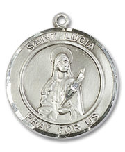 St. Lucia Of Syracuse Round Medal and Necklace