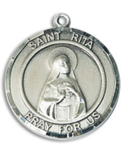 St. Rita Of Cascia Round Medal and Necklace