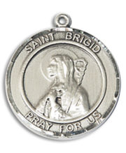 St. Brigid Of Ireland Round Medal and Necklace