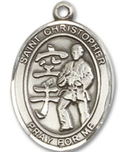 St Christopher - Karate Medal and Necklace