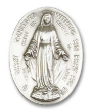Antique Silver Immaculate  Conception Visor Clip