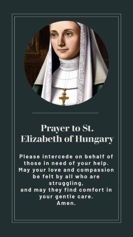 Prayer to Saint Elizabeth of Hungary