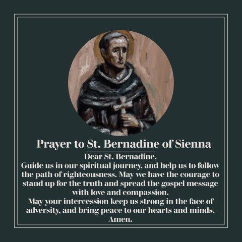 Prayer to St. Bernadine of Sienna