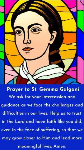 Prayer to St. Gemma Galgani